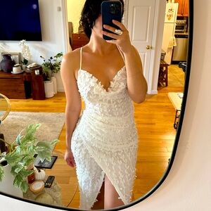 Pretty little thing white petal dress